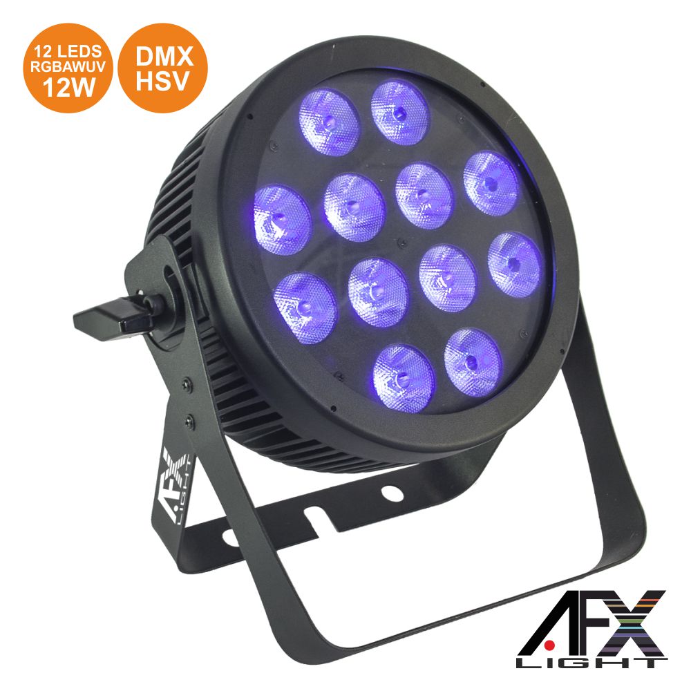 PROJETOR PAR C/ 12 LEDS RGBAW-UV 12W DMX+HSV AFXLIGHT