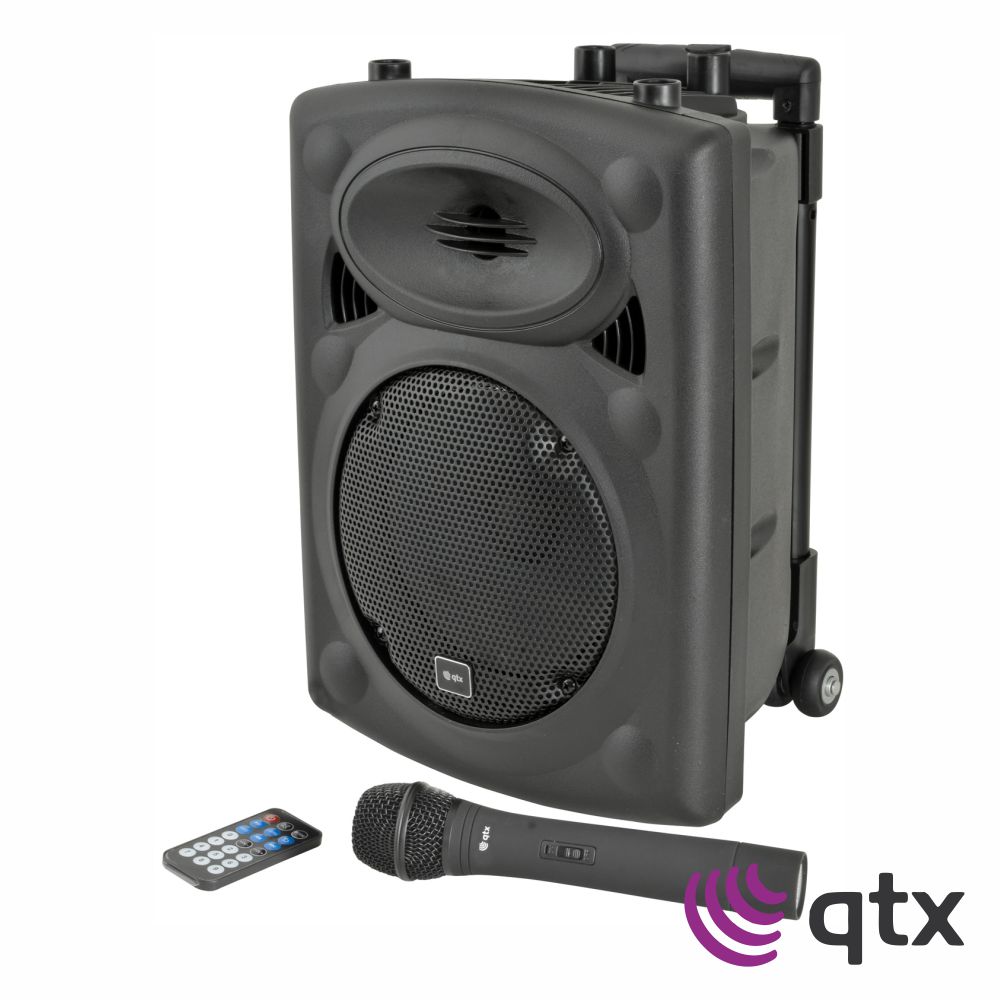 Coluna Amplificada 8" 50W BT/UHF/Bat/TWS QTX