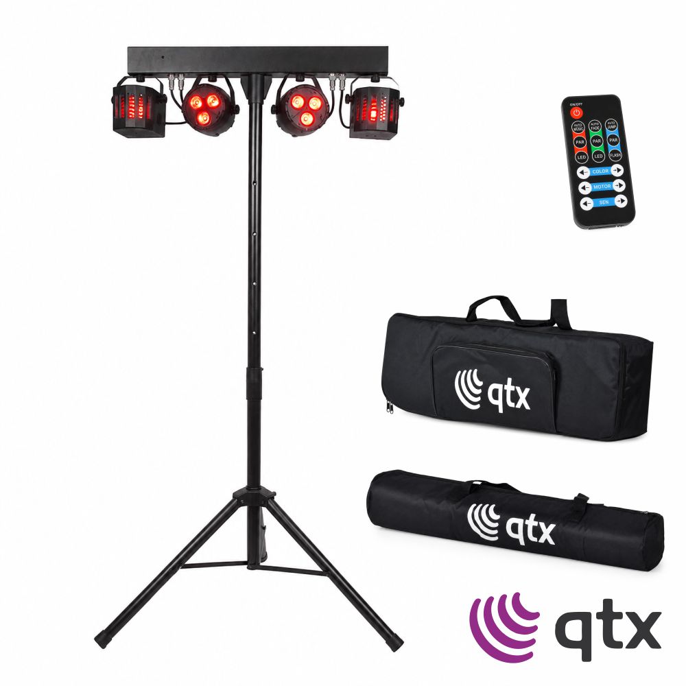Suporte C/ 2 Projetores Par + 2 Derby C/ Bateria QTX