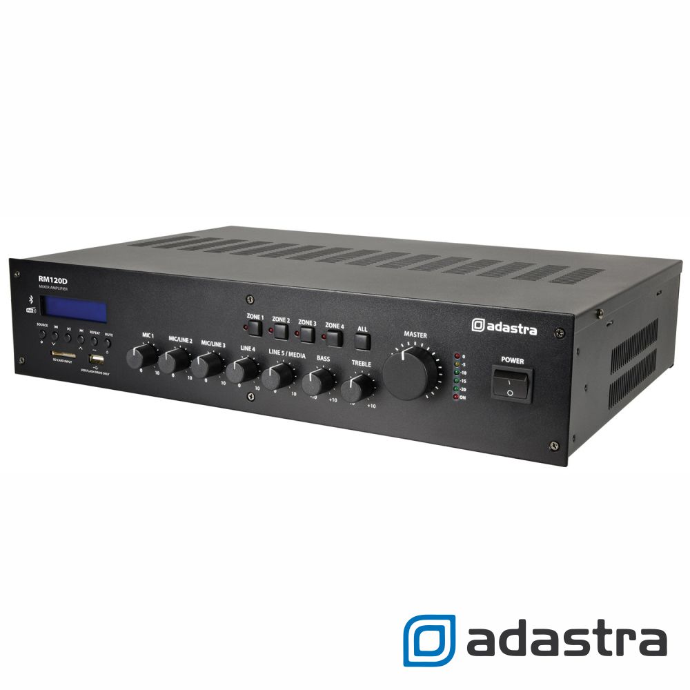 Amplificador 100V 120W DAB/FM/BT/USB/SD ADASTRA