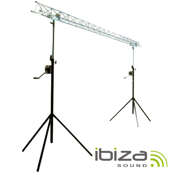SUPORTE P/ LUZES 2 BARRAS MANIVELA 1.5-3M 12 APARELHOS IBIZA