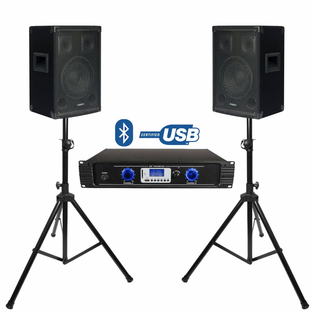 Conjunto Som Amplificado 600W