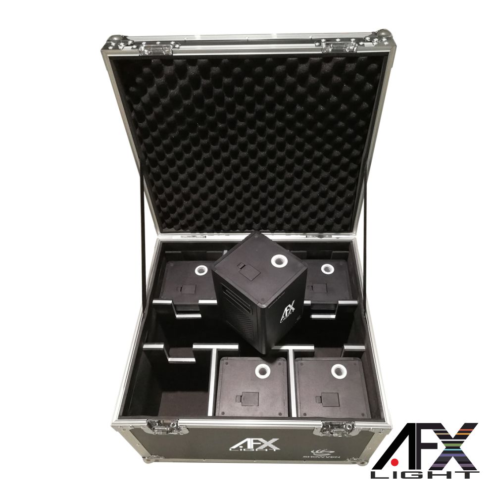 CONJUNTO 6 MÁQUINAS DE FAÍSCAS P/ PALCO 380W DMX C/ MALA AFX