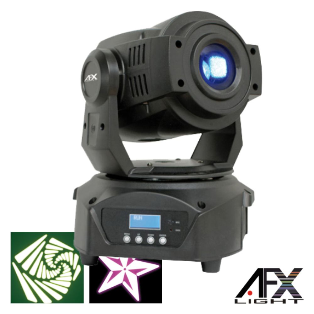 MOVING HEAD SPOT 1 LED 60W BRANCO 3 RODAS GOBO DMX AFXLIGHT