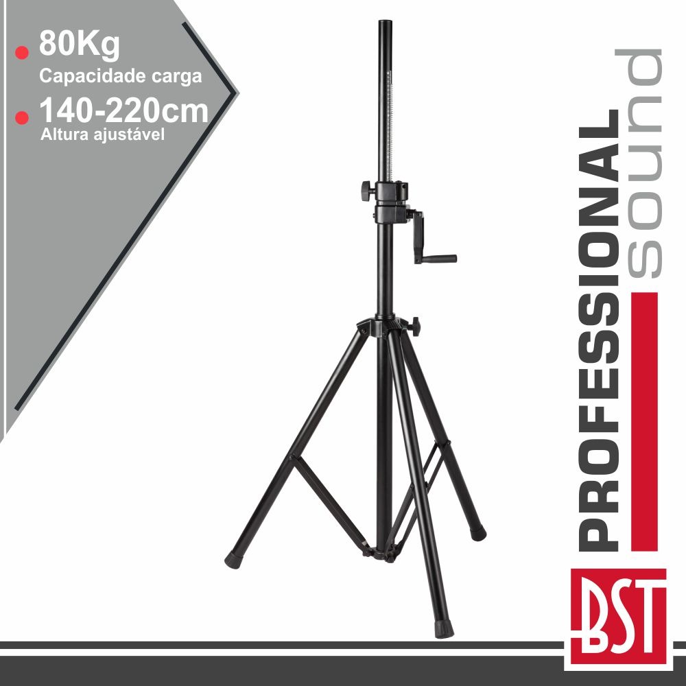 SUPORTE COLUNAS 140-220CM 35MM MECANISMO CARRETO 80KG BST