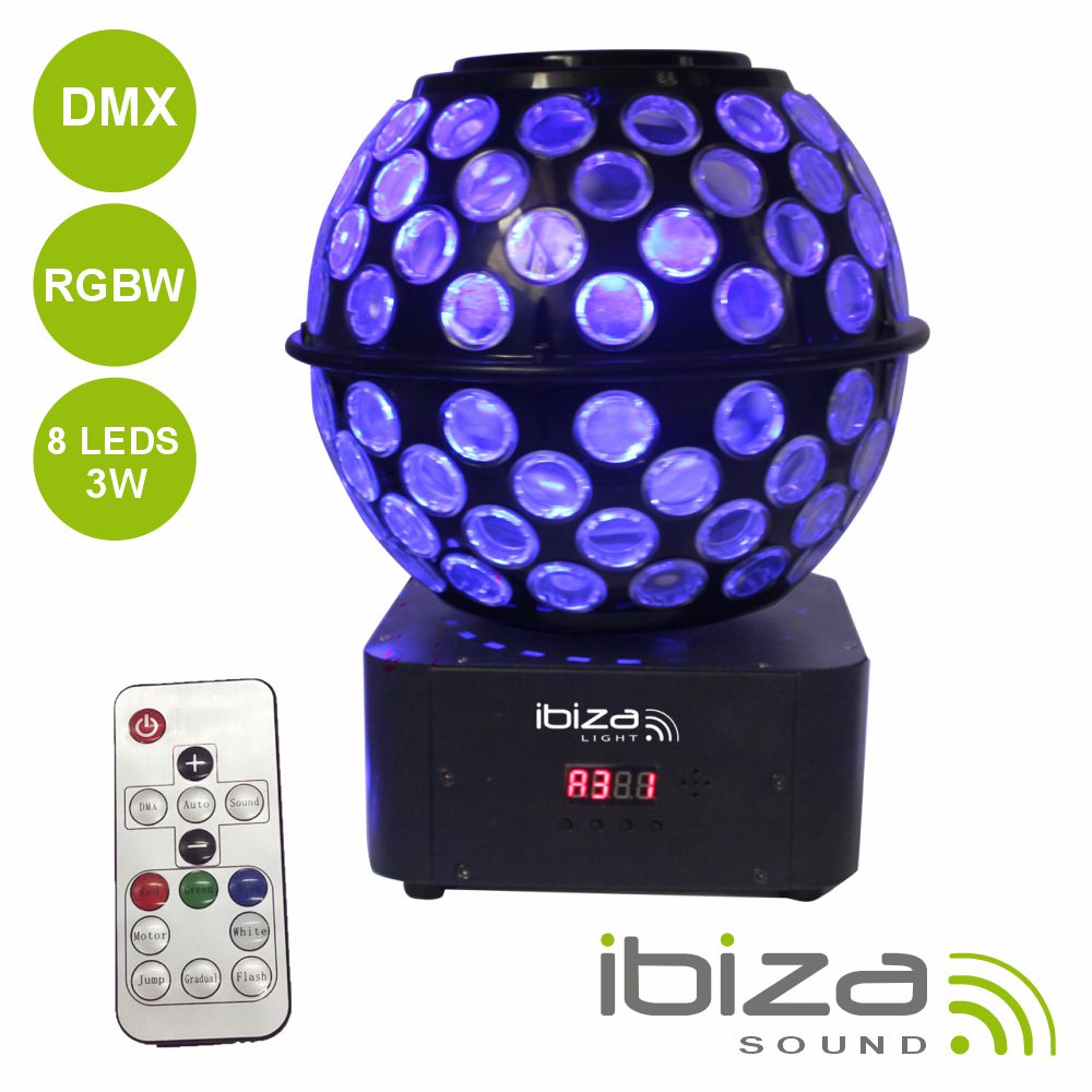 PROJETOR LUZ C/ 8 LEDS 3W RGBW DMX IBIZA