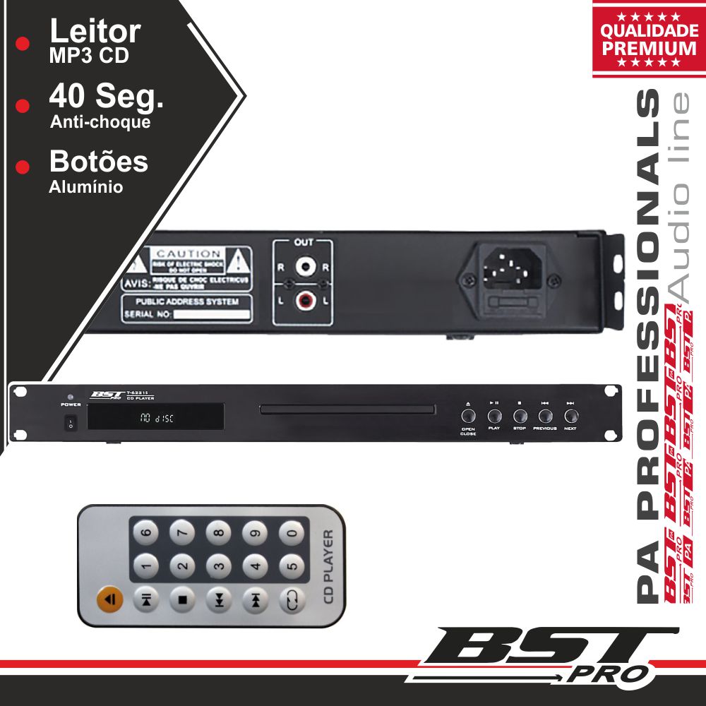 LEITOR CD 19" 1U BSTPRO