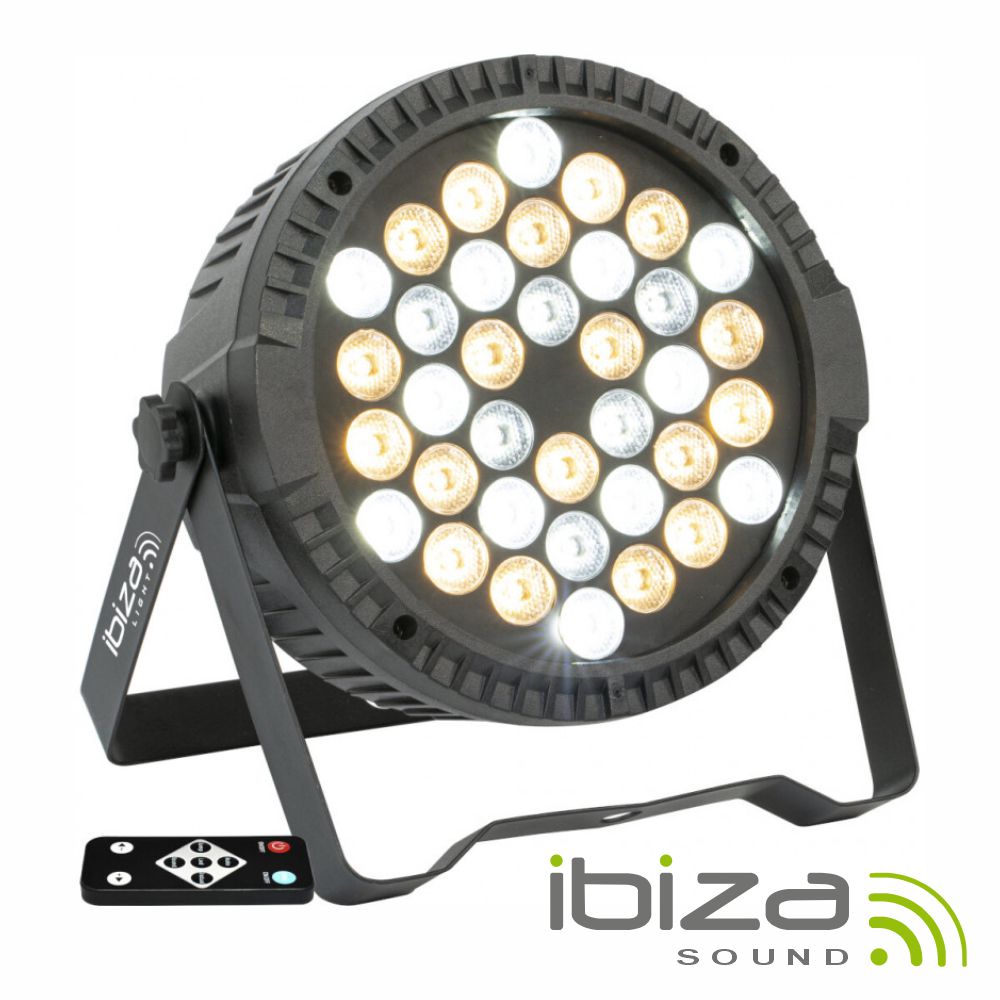 Projetor Par C/ 36 LEDS 1W Branco Frio E Quente DMX IBIZA