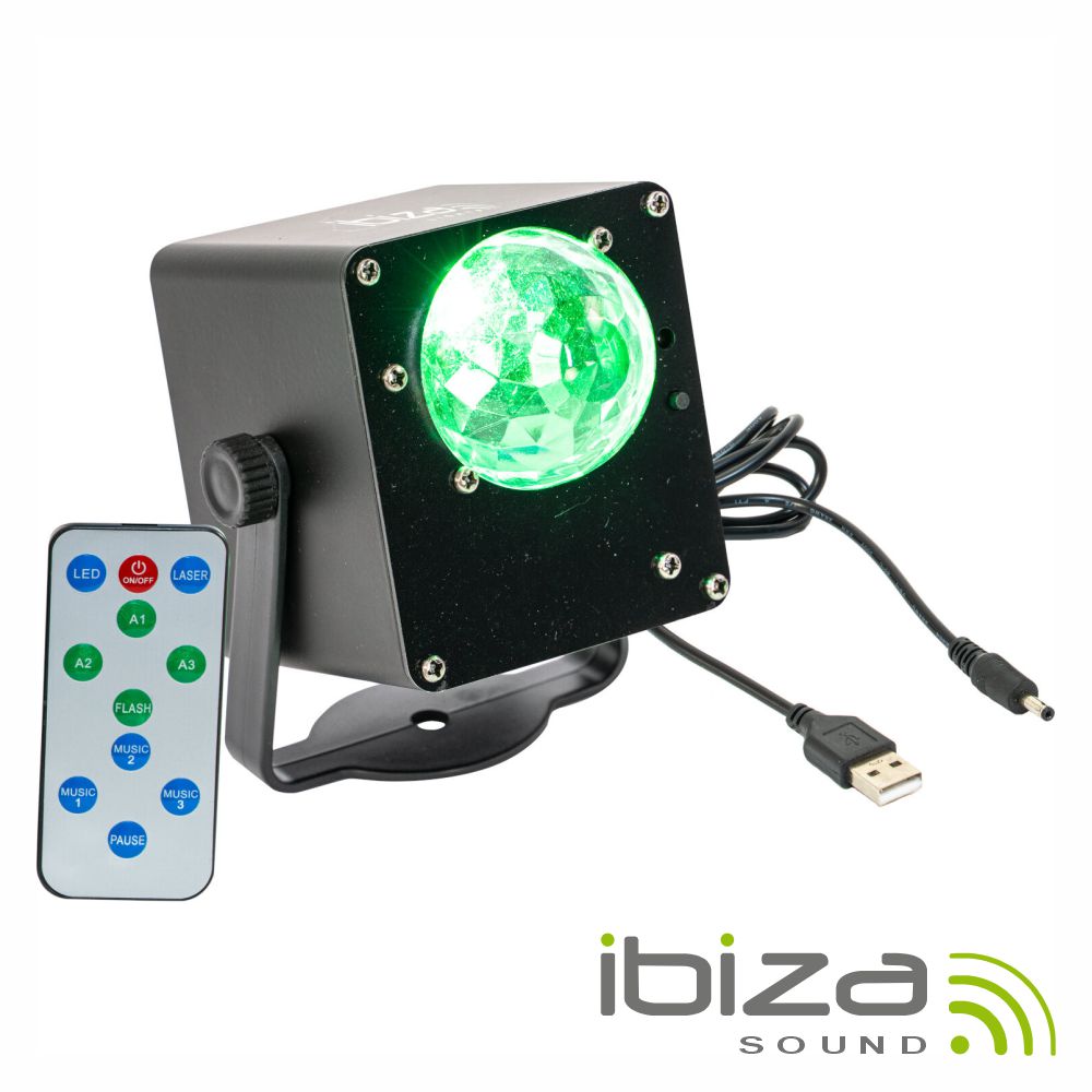 Projetor Luz C/ 3 LEDS 1W RGB Astro C/ Comando IBIZA