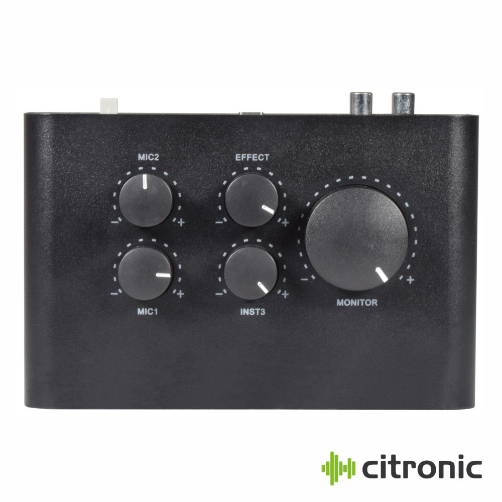Interface Áudio Profissional 2x Mic + Instrumentos CITRONIC