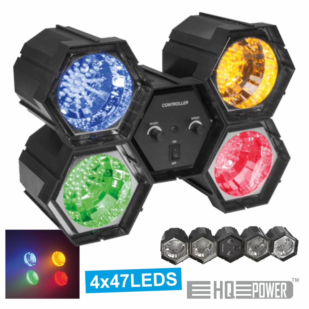 PROJETOR LUZ C/ 4 MÓDULOS 47 LEDS HQ POWER