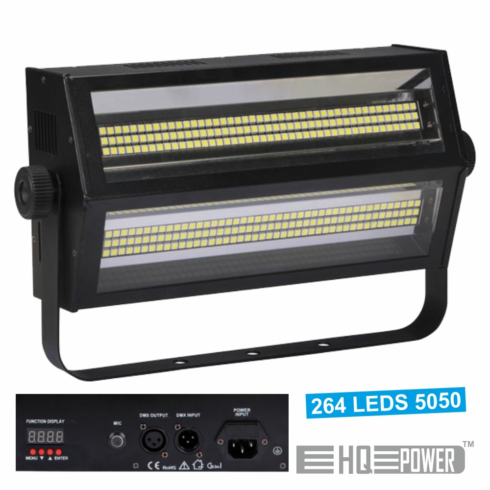 ESTROBOSCÓPIO C/ 264 LEDS 5050 120W DMX HQ POWER
