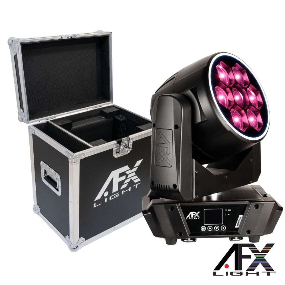 Moving Head 7x60W RGBW DMX Mic Wash Zoom C/ Mala AFXLIGHT