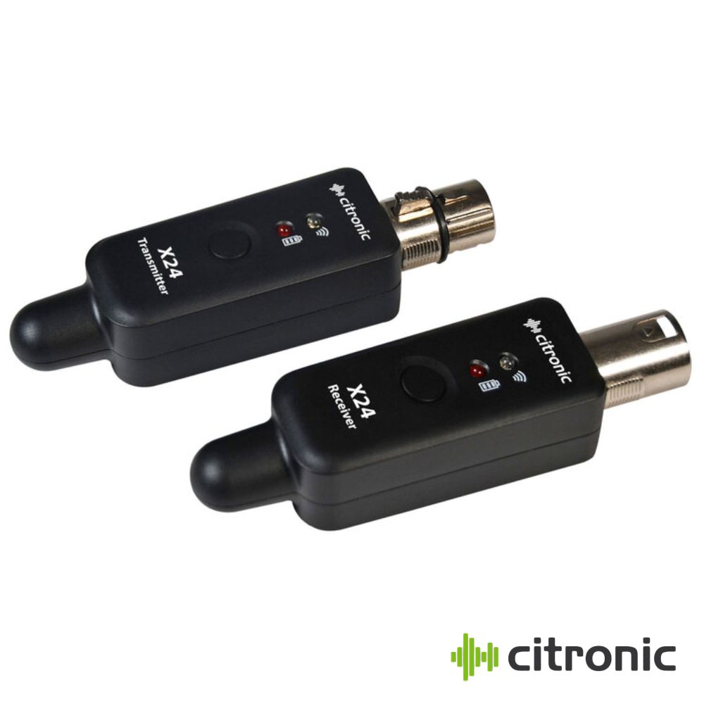 Sistema S/ Fios P/ Microfones XLR 2.4GHz CITRONIC