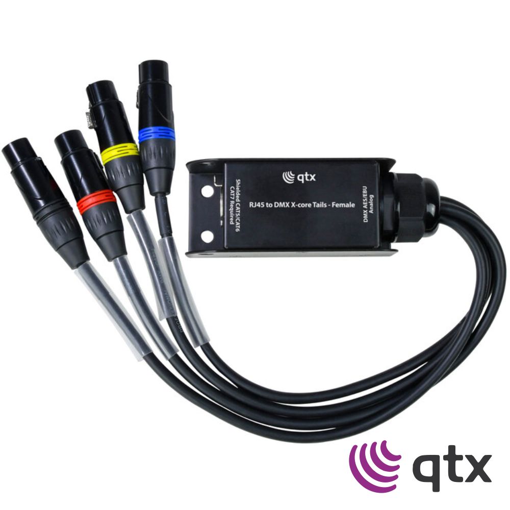 Adaptador Fêmea DMX RJ45 Fêmea / 4x XLR 3p Macho QTX