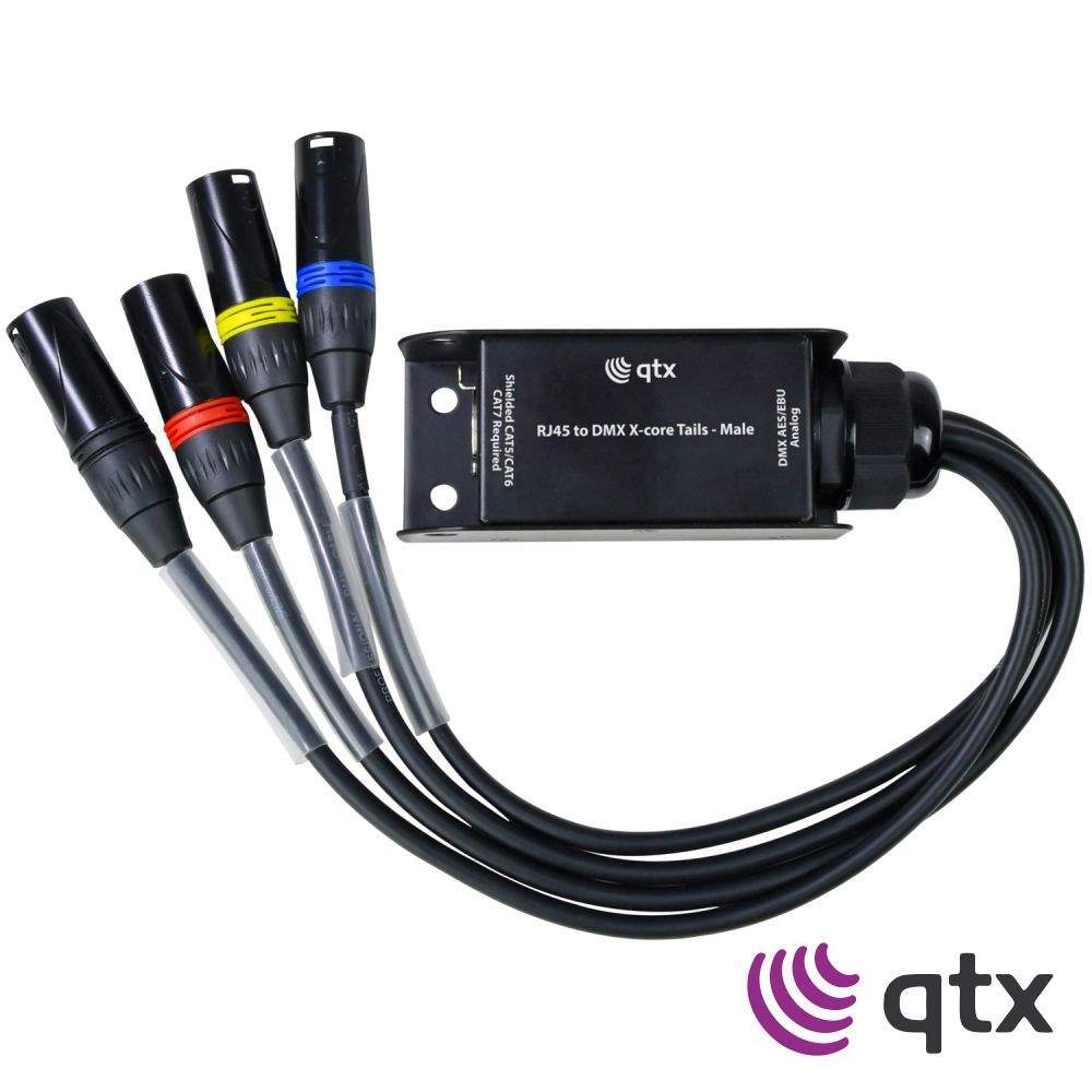 Adaptador Macho DMX RJ45 Fêmea / 4x XLR 3p Macho QTX