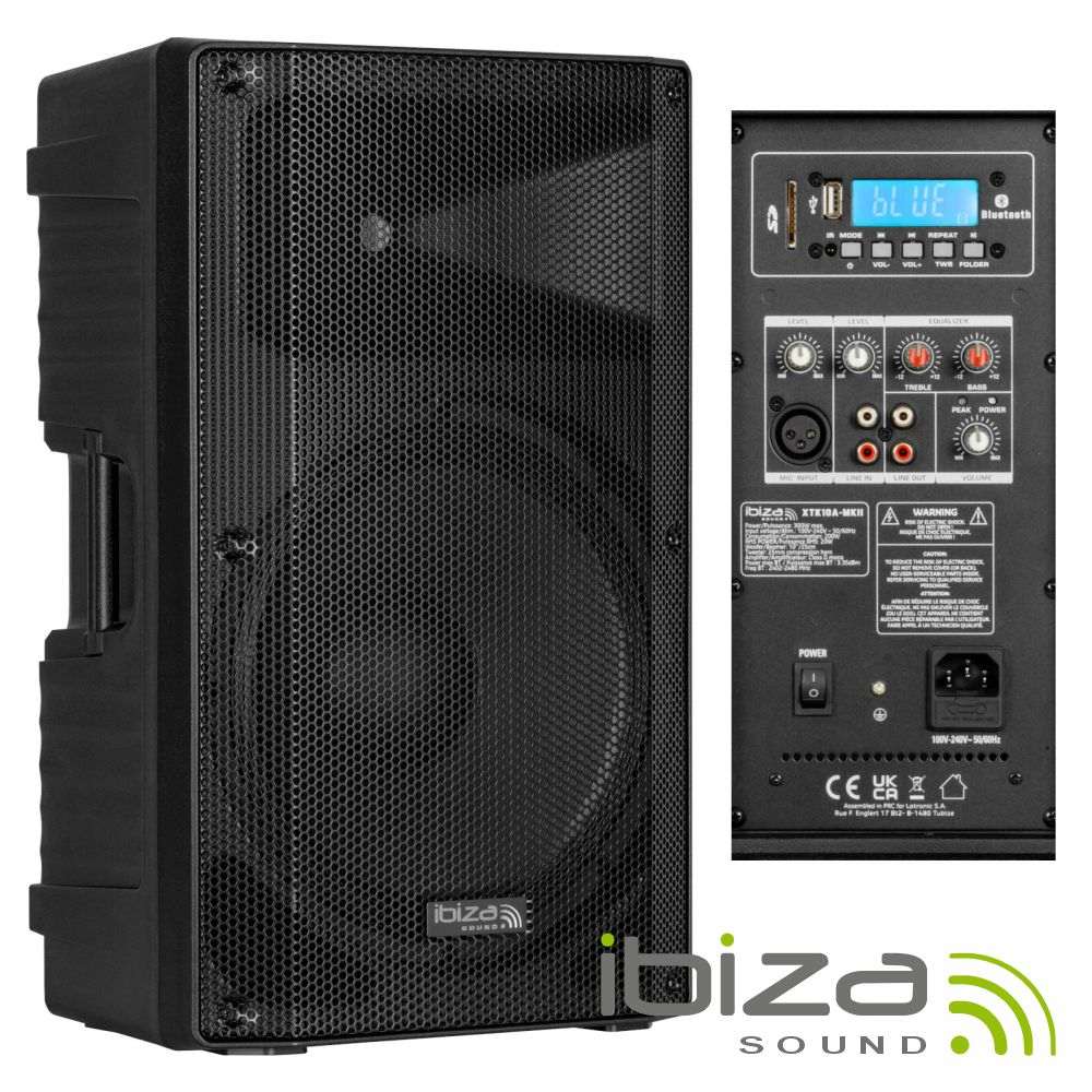Coluna Amplificada 10" 300Wmáx BT/TWS IBIZA